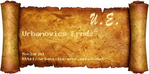 Urbanovics Ernő névjegykártya