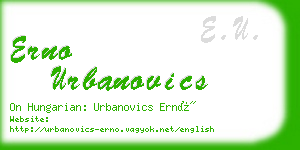 erno urbanovics business card